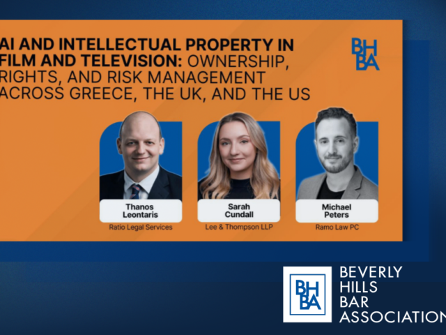 Η Ratio Legal Services στο Beverly Hills Bar Association για τη Generative AI και το Copyright σε Film & TV